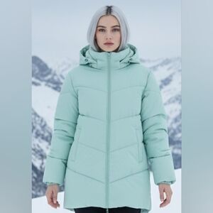Like New Mint Green Puffer Coat